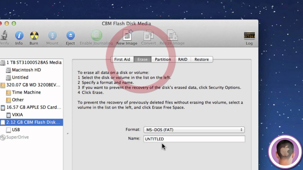 format usb stick on mac for linux